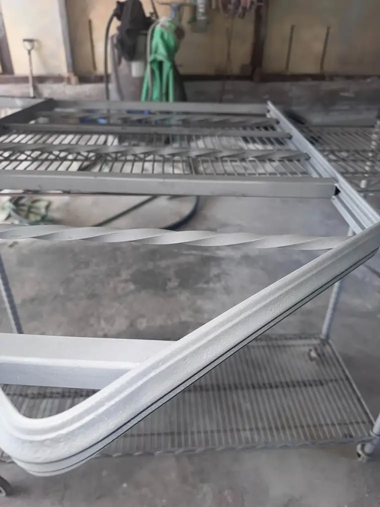 Frame corner blasted clean